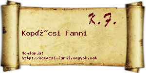 Kopácsi Fanni névjegykártya