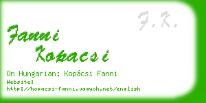 fanni kopacsi business card